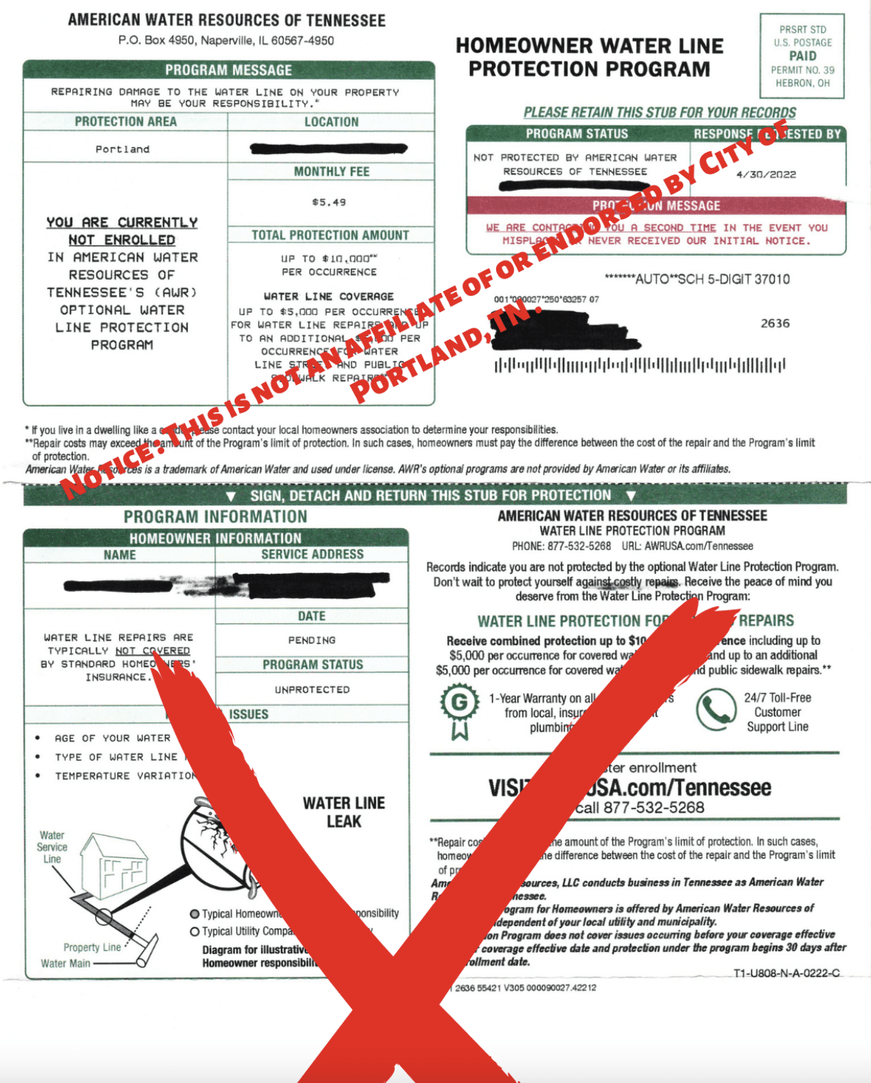 Below is an example of the information individuals have been receiving, so please be aware. Again, t